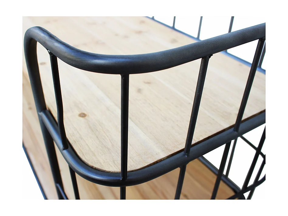 Industrie-Stil Bücherregal mit 3 Regalböden und Rollen Abner