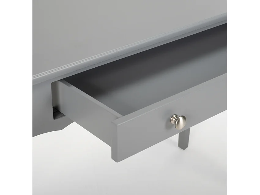 Tavolino consolle scrivania mobile ingresso shabby chic legno 106x47cm Toscano - Grigio