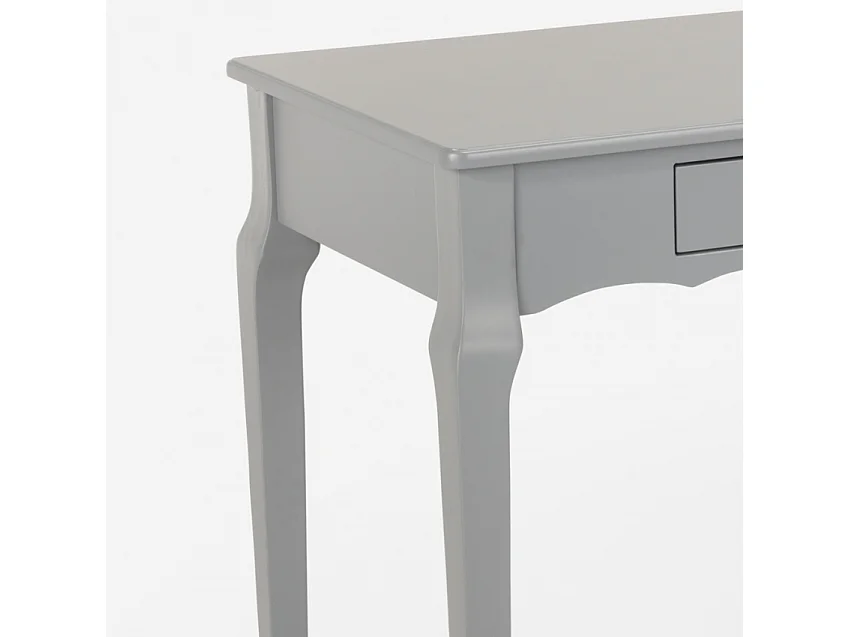 Tavolino consolle scrivania mobile ingresso shabby chic legno 106x47cm Toscano - Grigio
