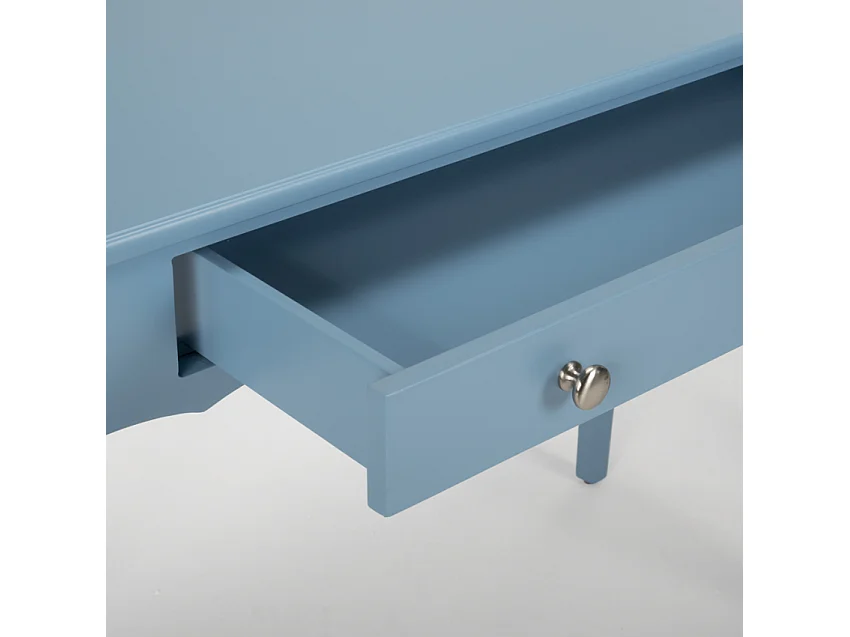Tavolino consolle scrivania mobile ingresso shabby chic legno 106x47cm Toscano - Azzurro