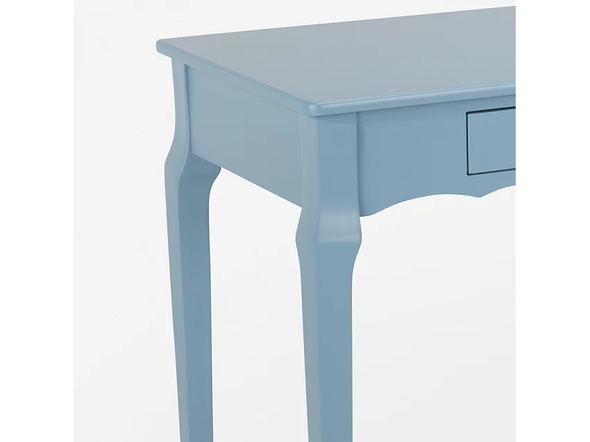 Tavolino consolle scrivania mobile ingresso shabby chic legno 106x47cm Toscano - Azzurro