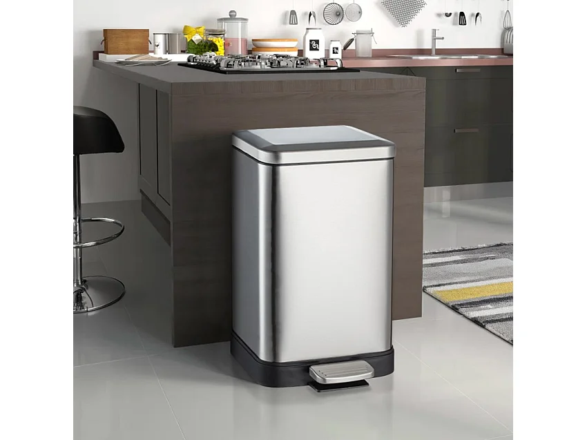 Cubo de basura con pedal de 30 litros para cocina de acero diseño Kleen
