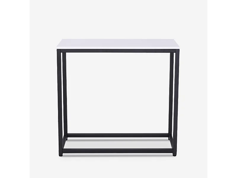 Consola moderna para recibidor móvil de metal 80x30x75cm Nigel - Blanco