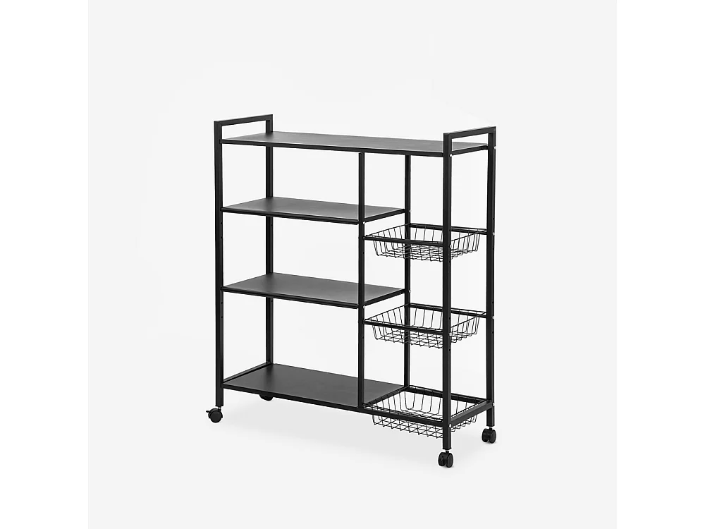 Küchenobstwagen mit Rädern 4 Ablagen 90x32x108cm Faris Plus