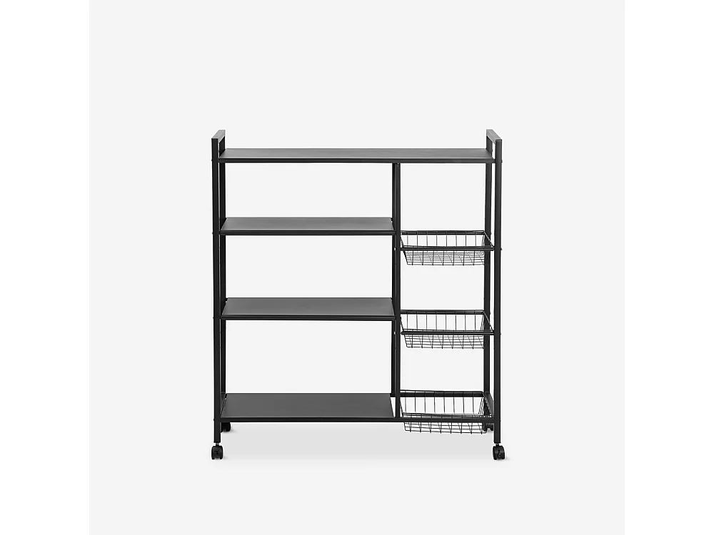 Küchenobstwagen mit Rädern 4 Ablagen 90x32x108cm Faris Plus