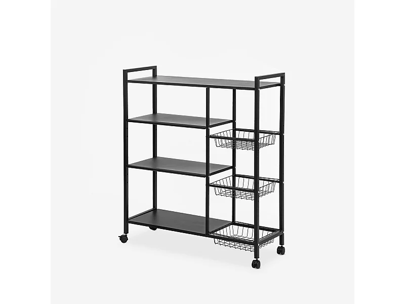 Küchenobstwagen mit Rädern 4 Ablagen 90x32x108cm Faris Plus