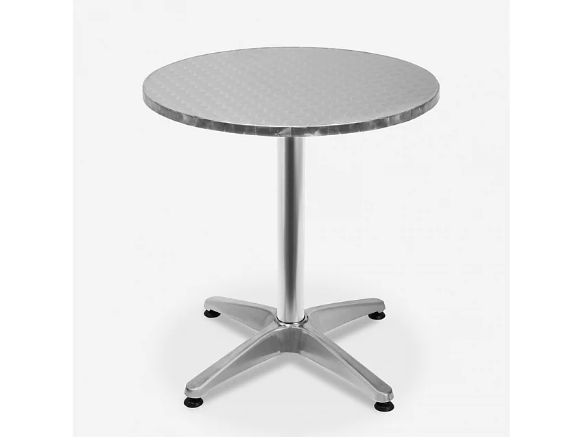 ensemble 2 chaises acier de style design industriel et table ronde 70cm factotum