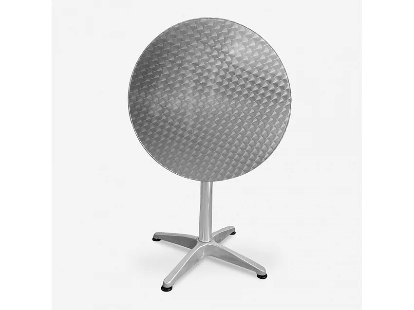 ensemble 2 chaises acier de style design industriel et table ronde 70cm factotum