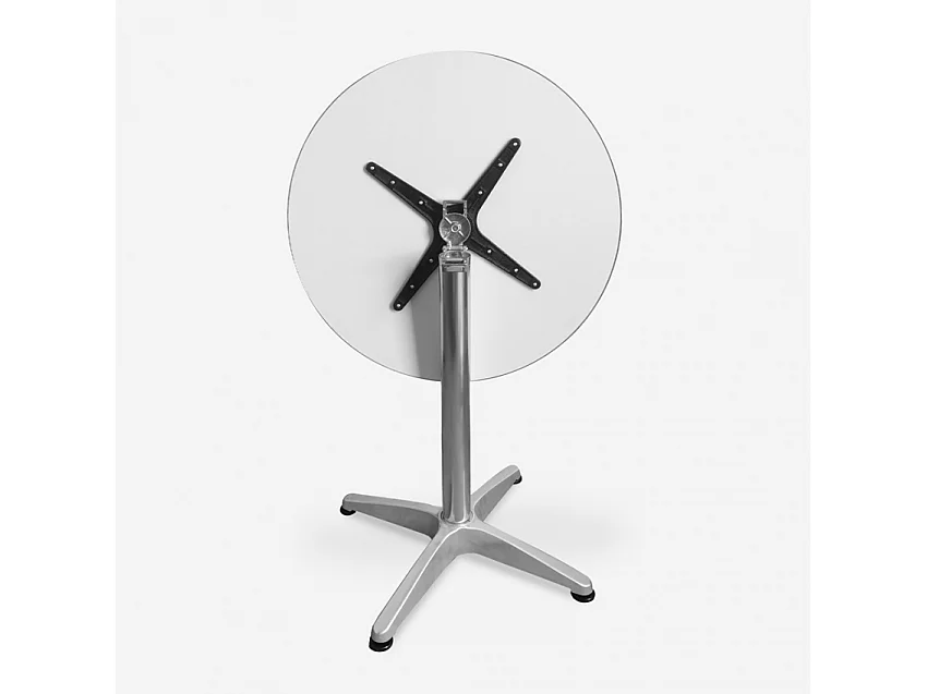 ensemble 2 chaises acier de style design industriel et table ronde 70cm factotum