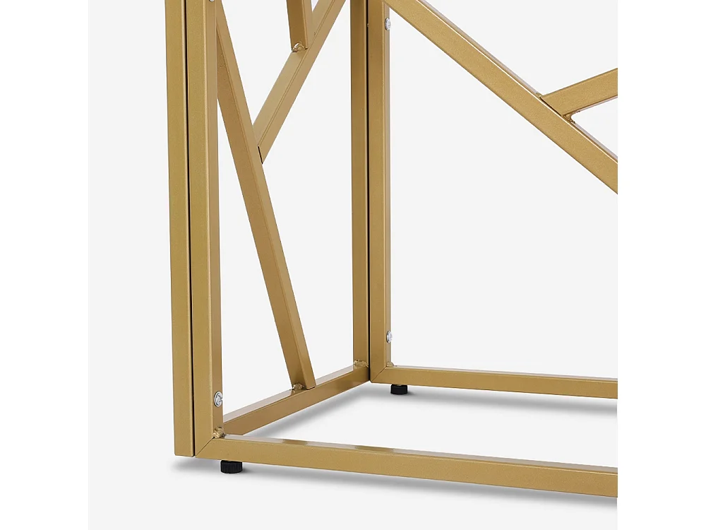 Consolle da ingresso design moderno 100x40x78cm con piano in vetro Kevin - Oro