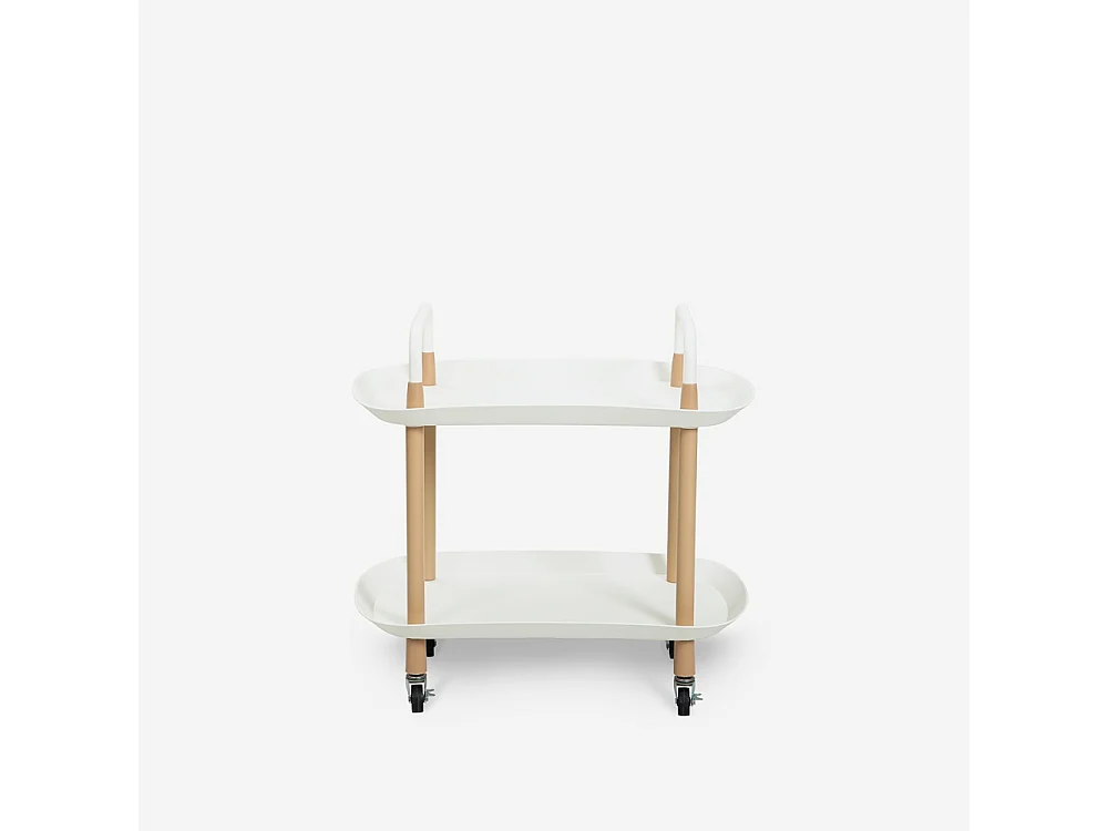 Lebensmittelwagen modern mit Rädern 2 Ablagen schwarz weiß Wala - Weiß