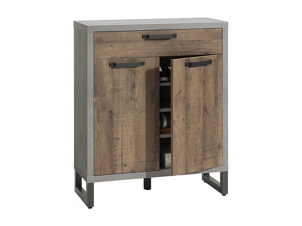 Zapatero entrada 4 baldas cajón diseño industrial moderno Harbour