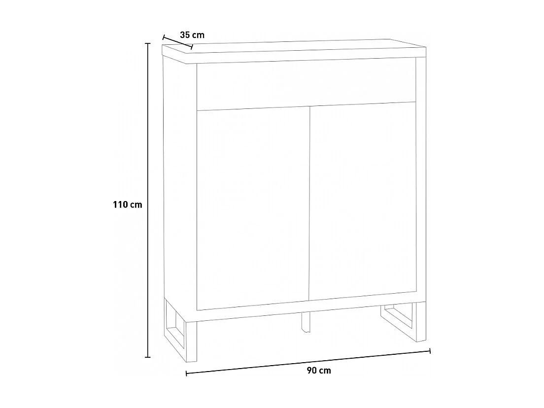Zapatero entrada 4 baldas cajón diseño industrial moderno Harbour