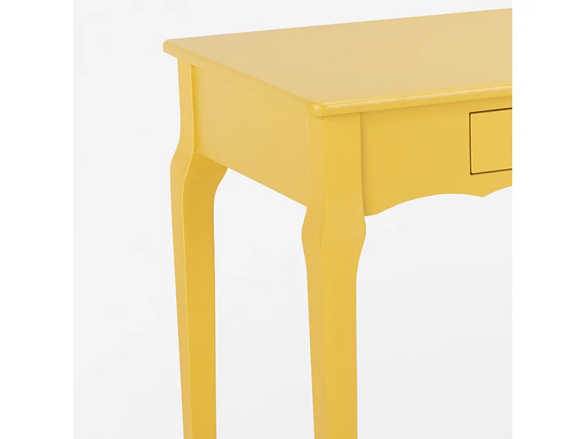 Escritorio de entrada de madera shabby chic 106x47cm Toscano - Amarillo