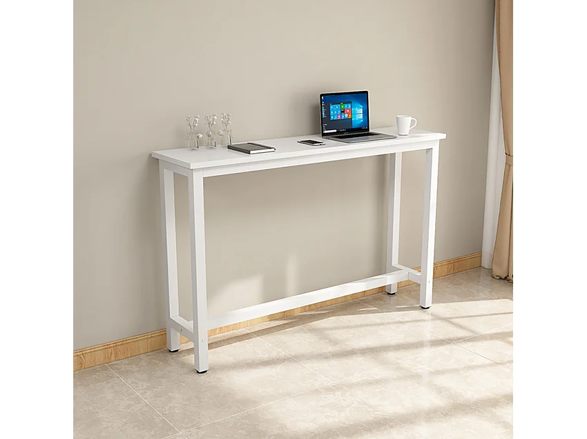 Mesa de entrada 120x40cm de madera y metal Welcome light - Blanco