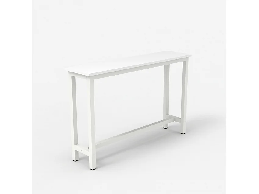 Mesa de entrada 120x40cm de madera y metal Welcome light - Blanco