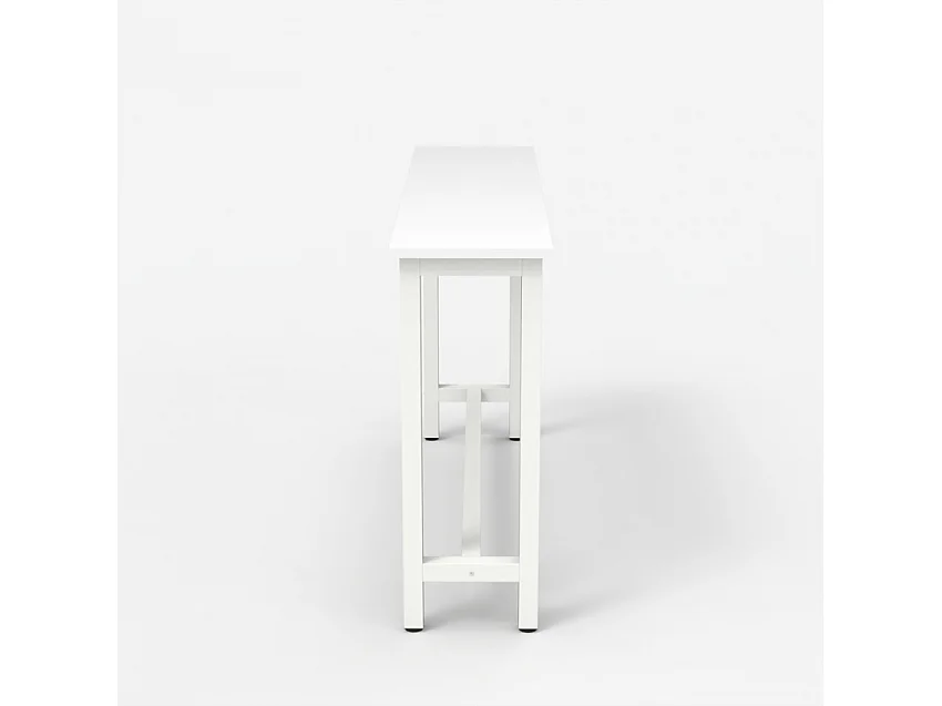 Mesa de entrada 120x40cm de madera y metal Welcome light - Blanco