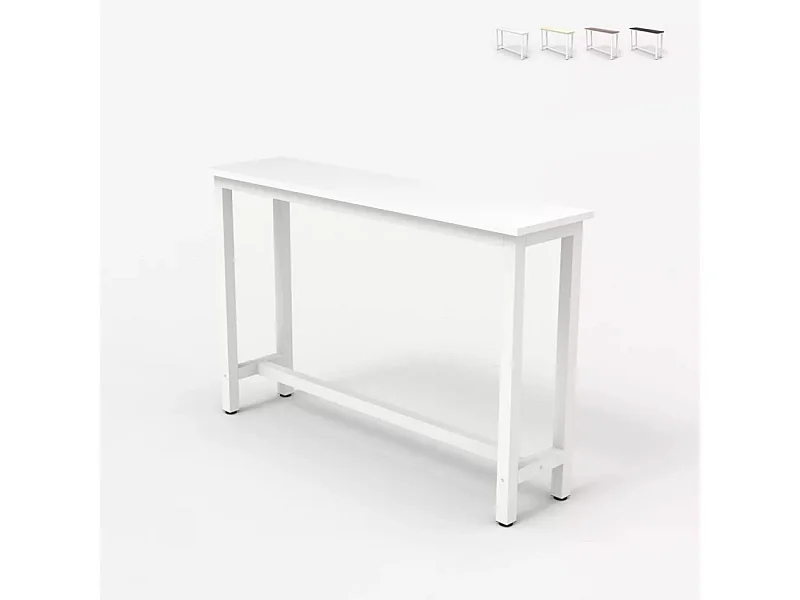 Mesa de entrada 120x40cm de madera y metal Welcome light - Blanco