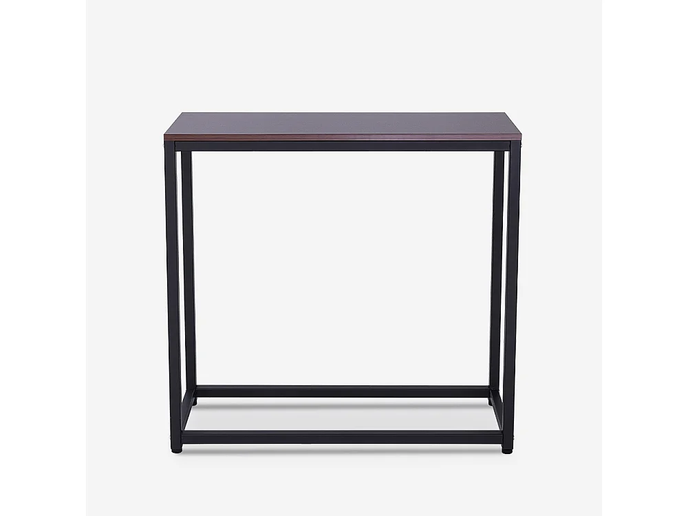 Consola moderna para recibidor móvil de metal 80x30x75cm Nigel - Marrón Nuez