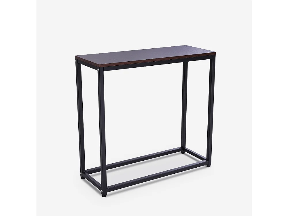 Consola moderna para recibidor móvil de metal 80x30x75cm Nigel - Marrón Nuez