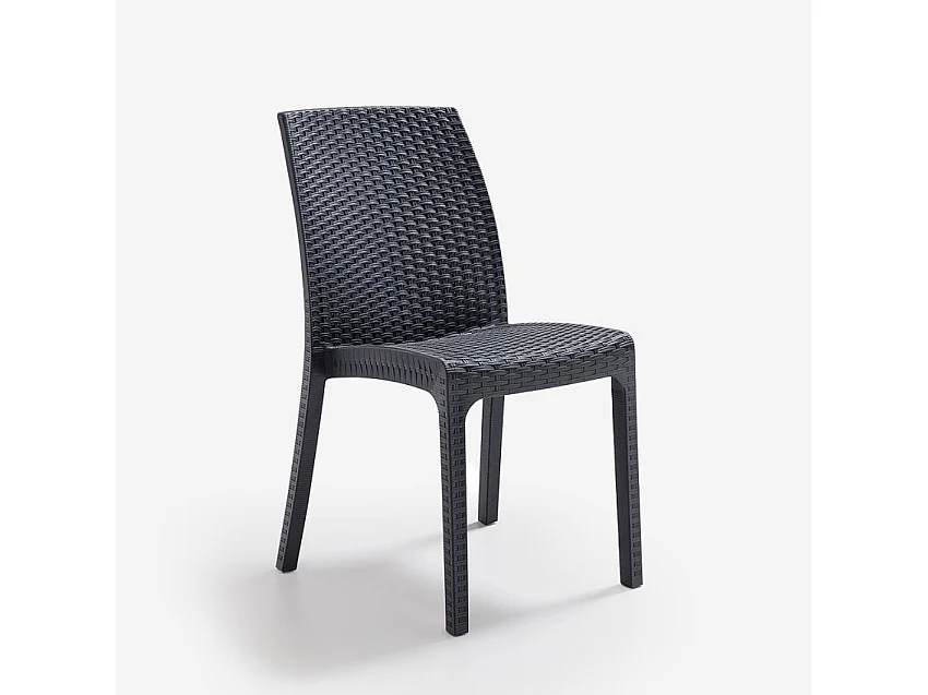 Conjunto de jardín con mesa extensible 160-220 cm y 6 sillas color negro Liri Dark