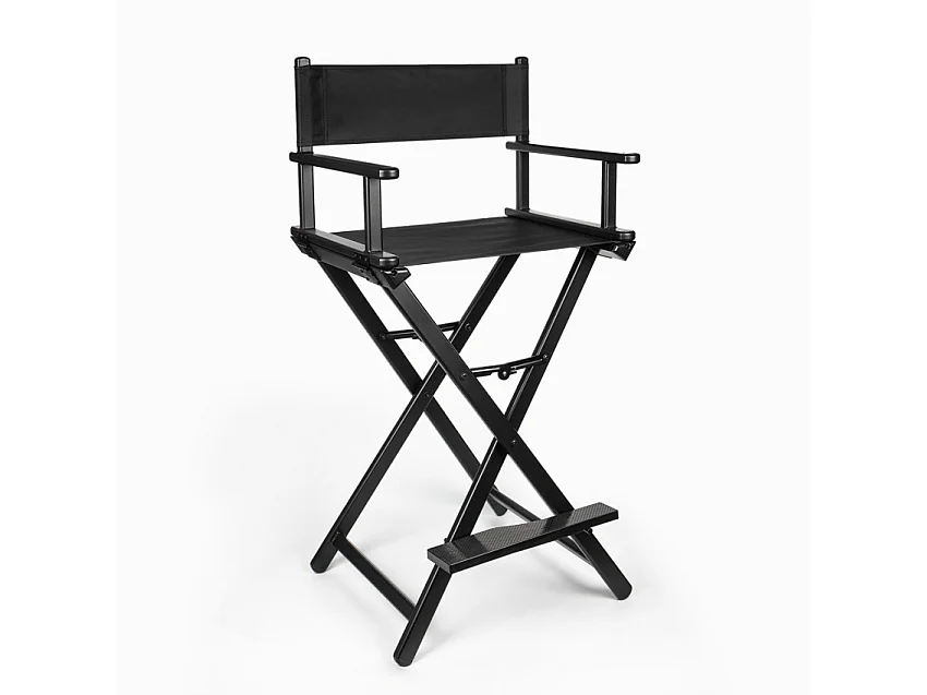 Silla de maquillaje taburete de director profesional plegable negro Steven