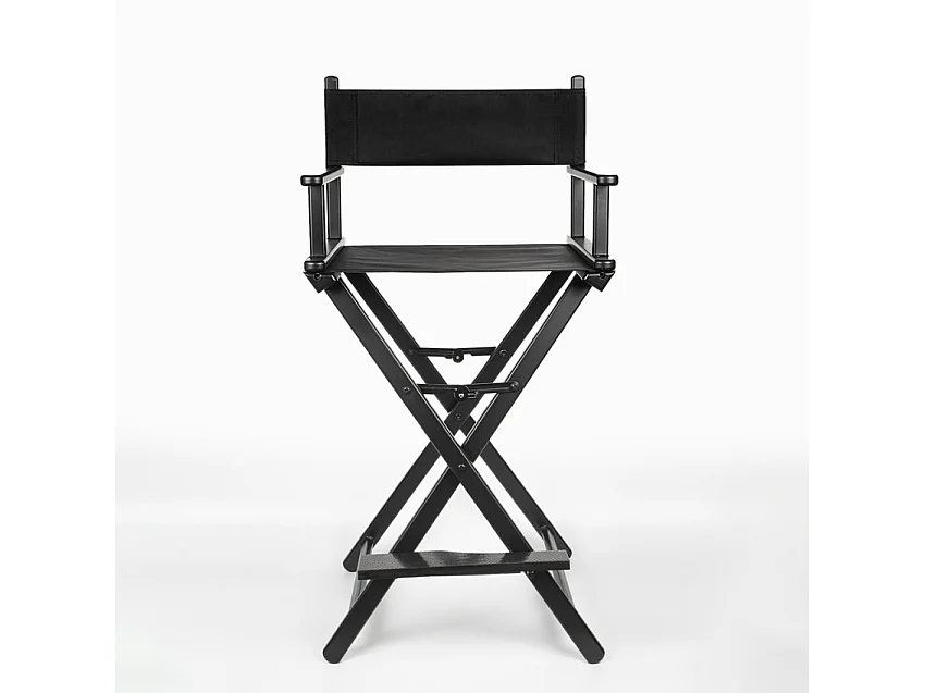 Silla de maquillaje taburete de director profesional plegable negro Steven