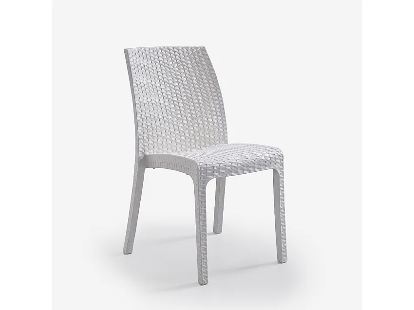 Juego de mesa extensible de 160-220 cm con 6 sillas de jardín color blanco Liri Light