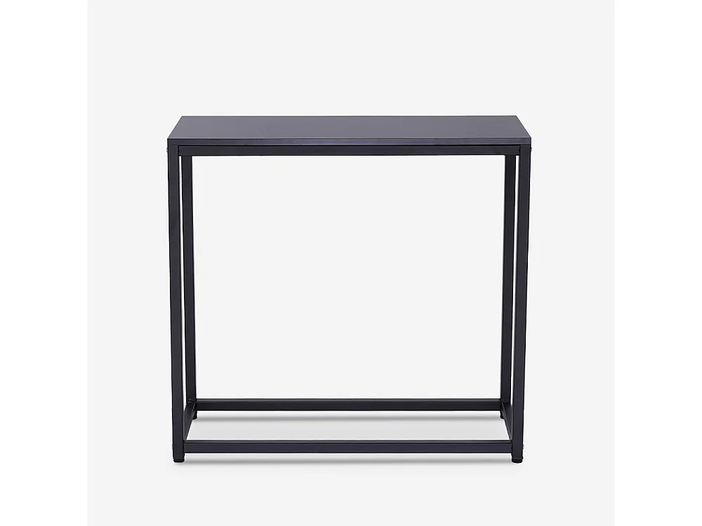Consola moderna para recibidor móvil de metal 80x30x75cm Nigel - Negro