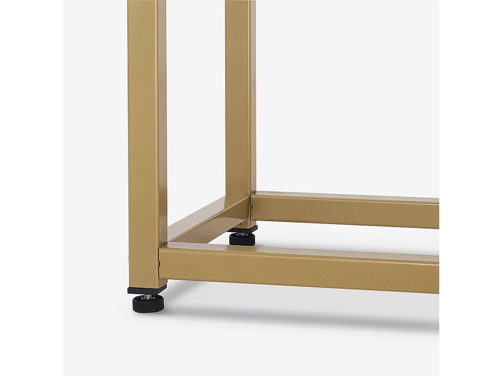 Consola moderna para recibidor móvil de metal 80x30x75cm Nigel - Efecto mármol blanco