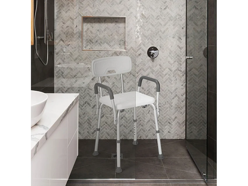 Silla de baño ducha para personas mayores y discapacitados reposabrazos extraíbles Maple