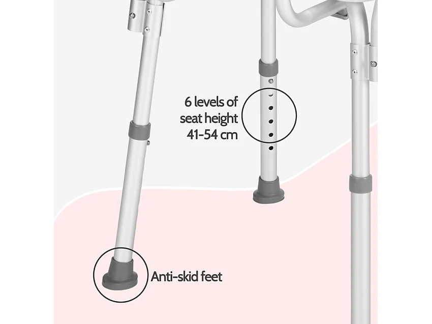 Silla de baño ducha para personas mayores y discapacitados reposabrazos extraíbles Maple