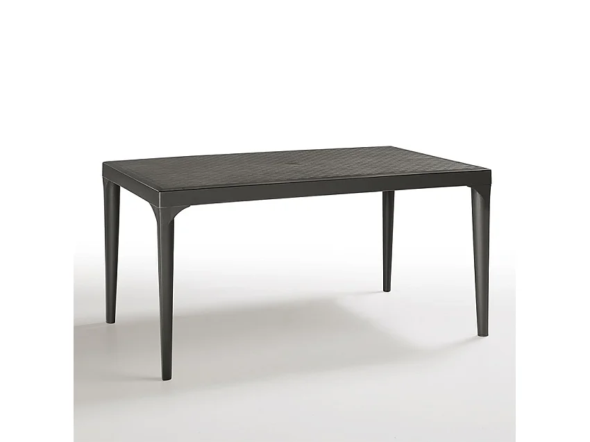 Conjunto de mesa de comedor para jardín de 150x90 cm con 6 sillas de exterior color negro Sunrise Dark