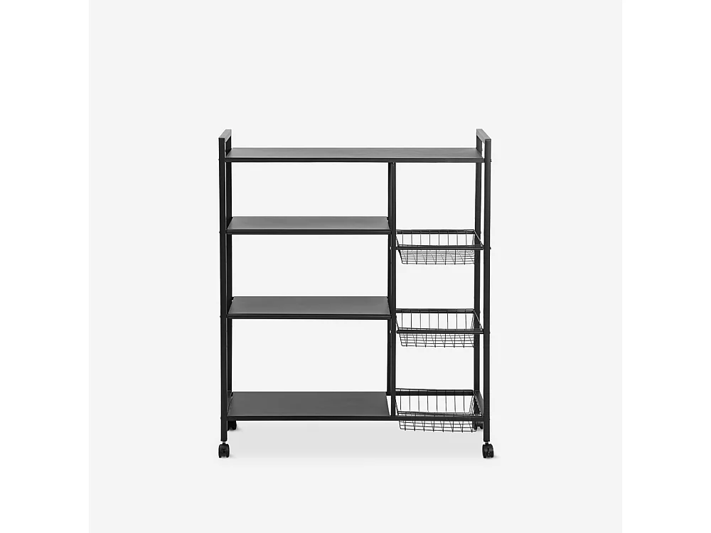 Obst- und Gemüsewagen aus Metall mit Rädern 80x32x108cm Faris