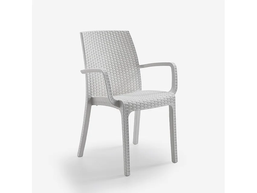 Ausziehbarer Tisch Set 160-220cm 6 Gartenstühle weiß Liri Light