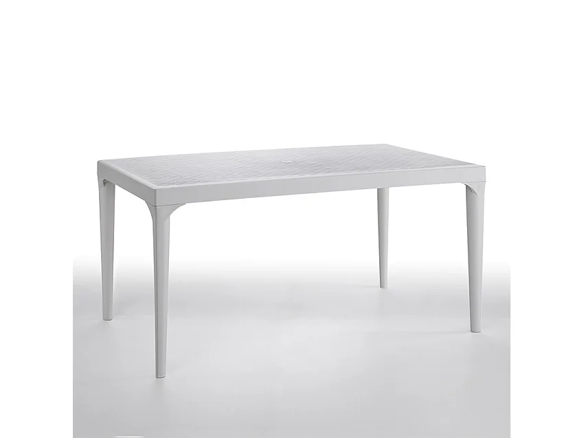 Garten-Set 6 Stühle Outdoor-Tisch 150x90cm weiß Sunrise Light