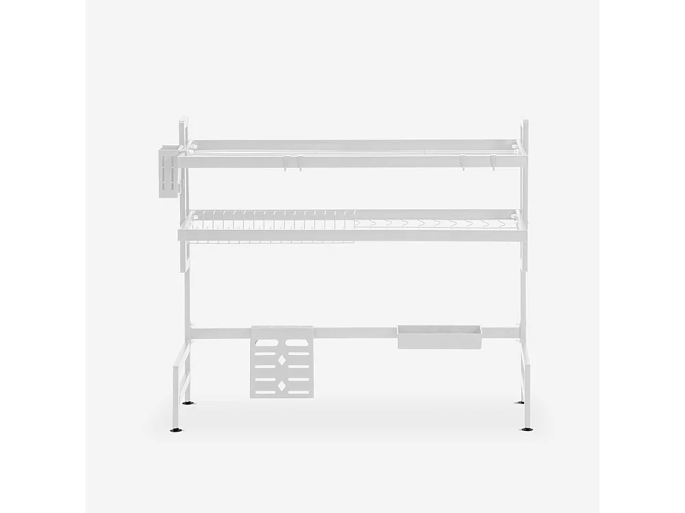 Escurridor de platos vertical de cocina negro y sobre fregadero Teket Plus - Blanco