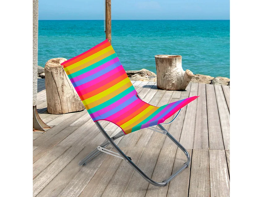 Sedia mare pieghevole spiaggina portatile multicolore Rodeo Rainbow