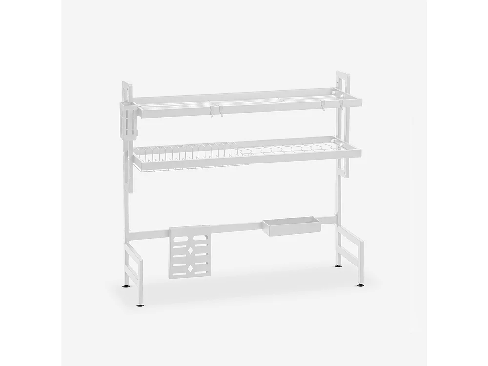 Escurridor de platos de cocina vertical sobre fregadero compacto 95x27x79 Teket - Blanco