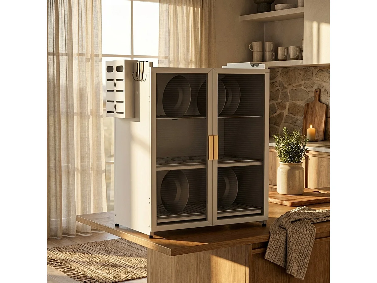 Armario despensa para la cocina con escurridor 44x28x59cm Arin Plus - Blanco