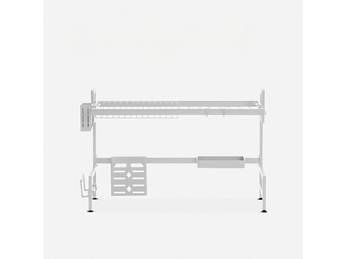 Escurridor de platos de cocina vertical sobre fregadero 105x27x56cm Nalan Plus - Blanco