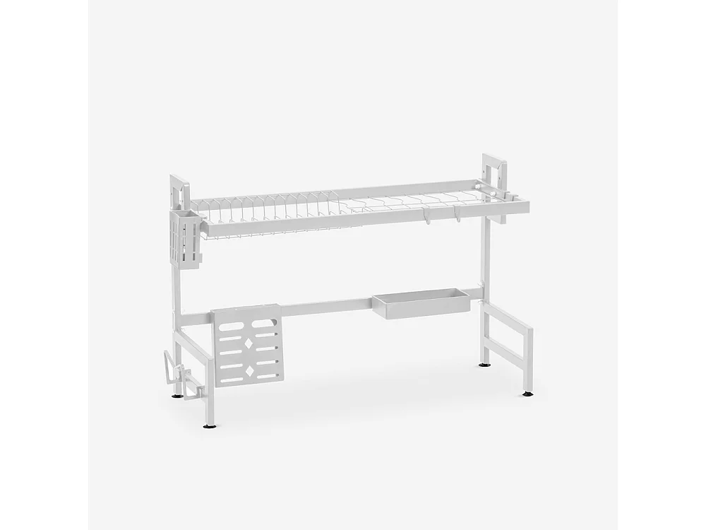 Escurridor de platos de cocina vertical sobre fregadero 105x27x56cm Nalan Plus - Blanco