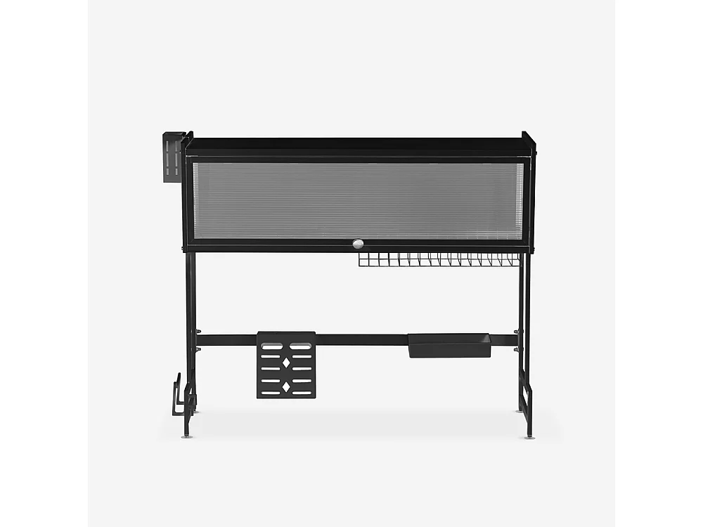 Escurridor de platos vertical sobre Fregadero para cocina negro 105x30x78cm Sover Plus