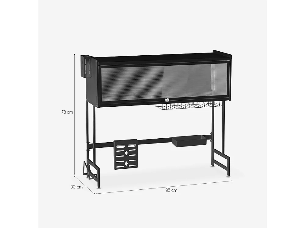 Escurreplatos vertical sobre fregadero para la cocina negro compacto Sover