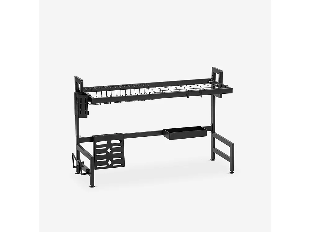 Escurridor de platos de cocina vertical sobre fregadero 105x27x56cm Nalan Plus - Negro