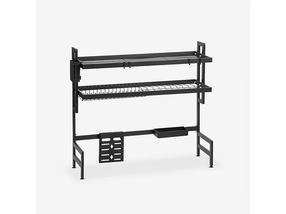 Escurridor de platos de cocina vertical sobre fregadero compacto 95x27x79 Teket - Negro