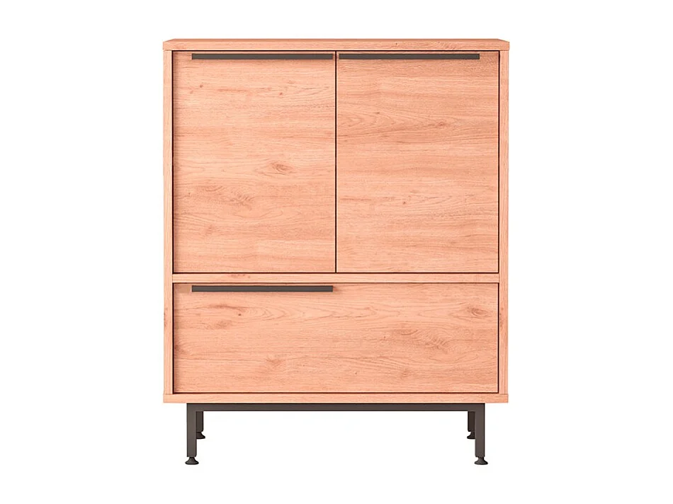 Mehrzweckschrank Küchenschrank 3 Türen Holz 75x36x90cm Thaon - Natur