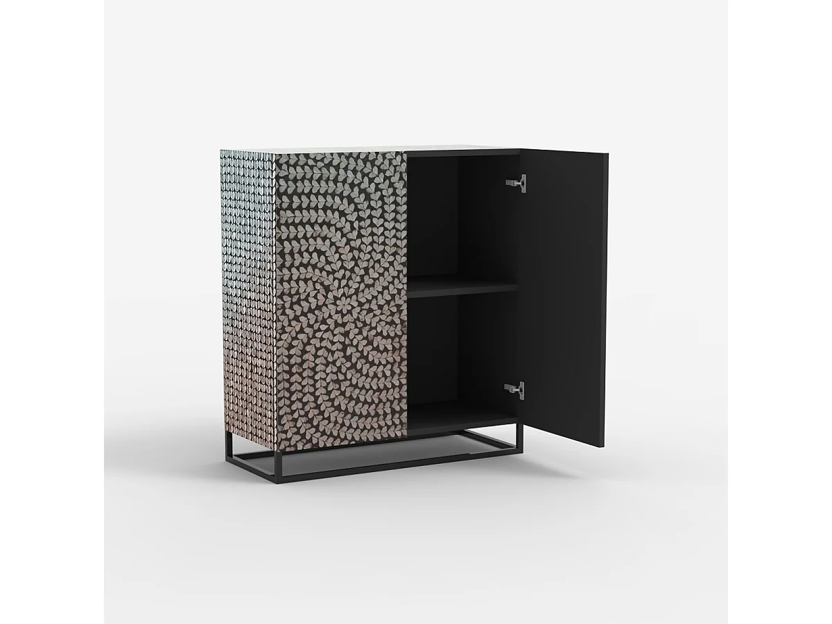 Aparador de salón con 2 puertas con incrustaciones de nácar Evan