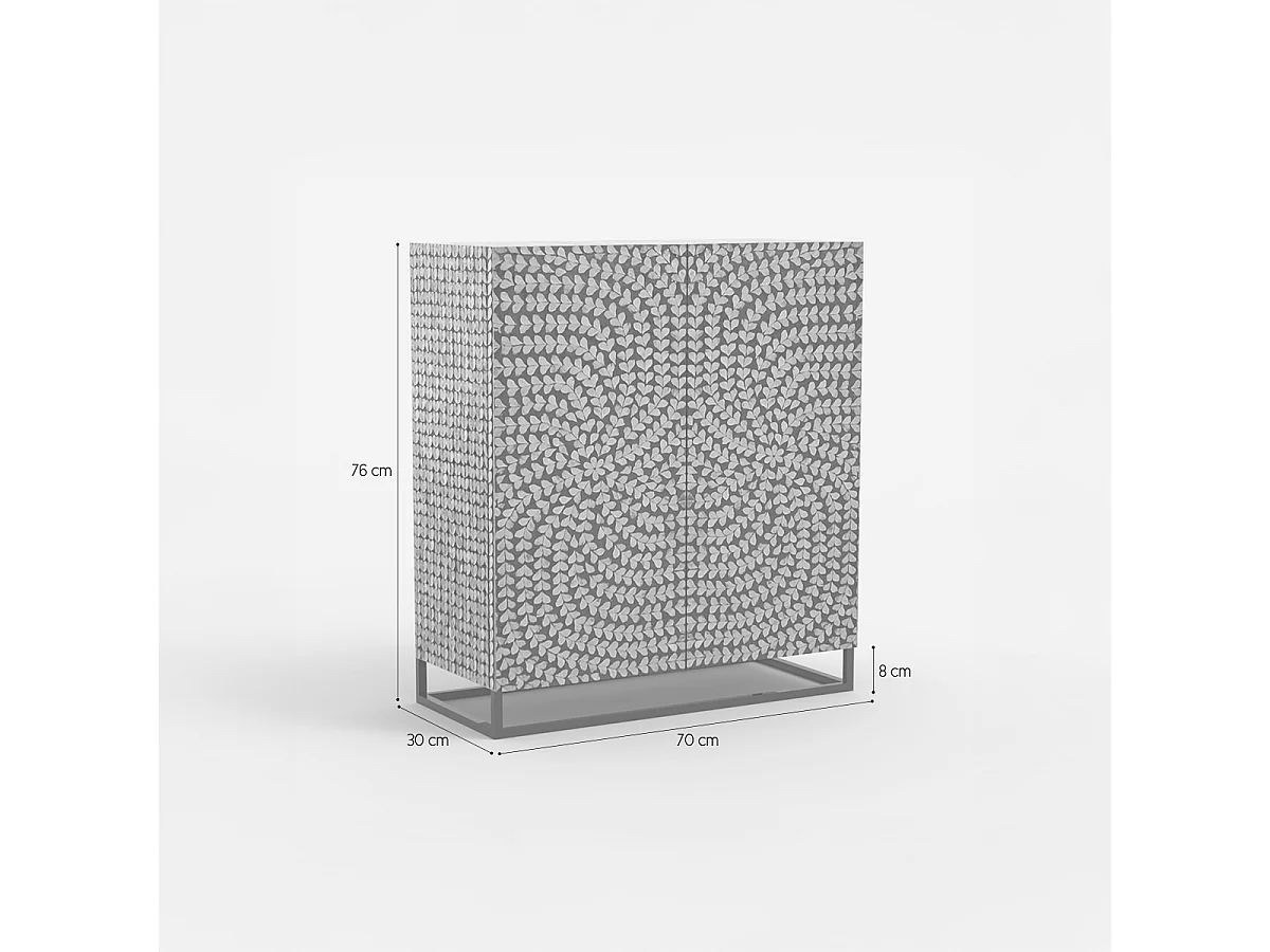 Aparador de salón con 2 puertas con incrustaciones de nácar Evan