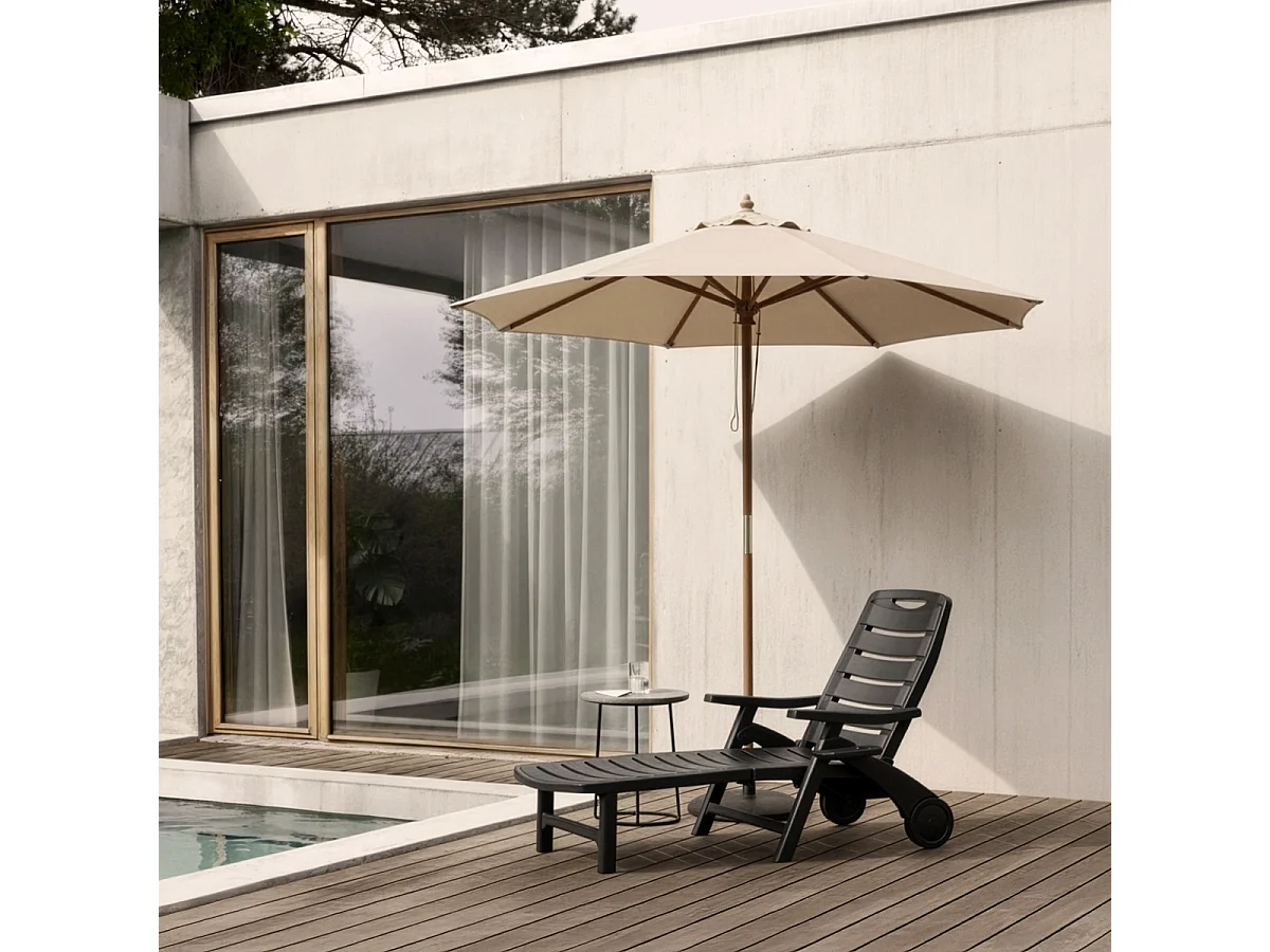 15 Lettini in plastica pieghevoli per piscina e spiaggia Premiere Stock - Antracite